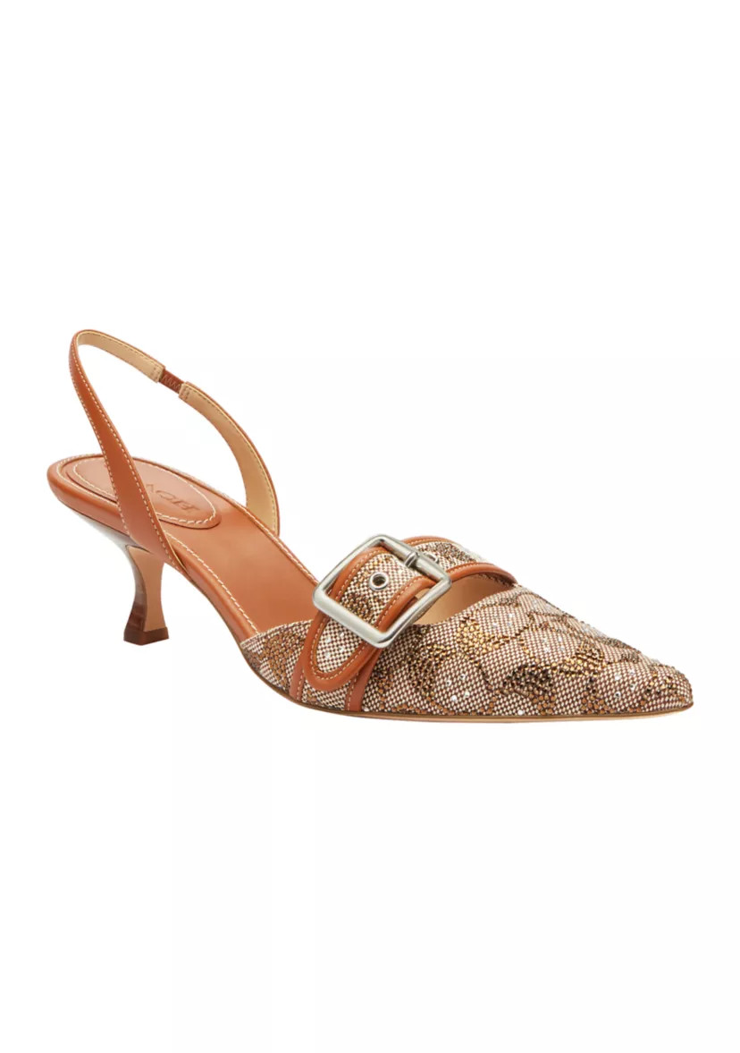 COACHMargot Crystal Signature Jacquard Slingbacks | Belk