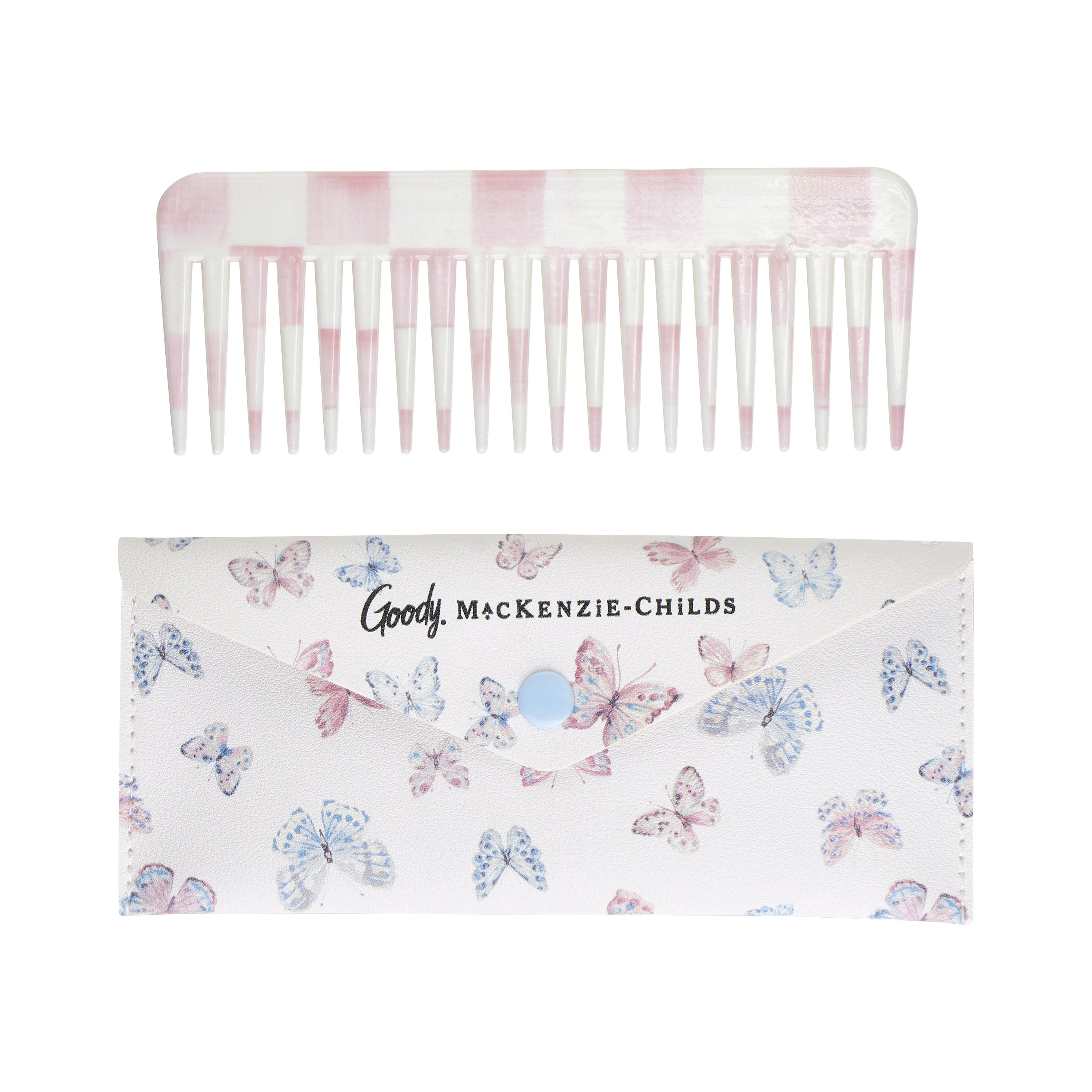 MacKenzie-Childs Goody Rosy Check Comb and Case | MacKenzie-Childs