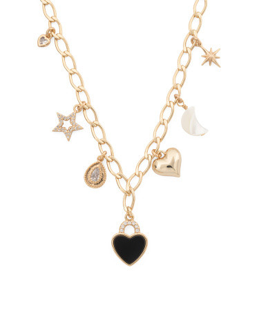 Gold Onyx Mother Of Pearl Icon Charm Necklace | Jewelry | Marshalls | Marshalls