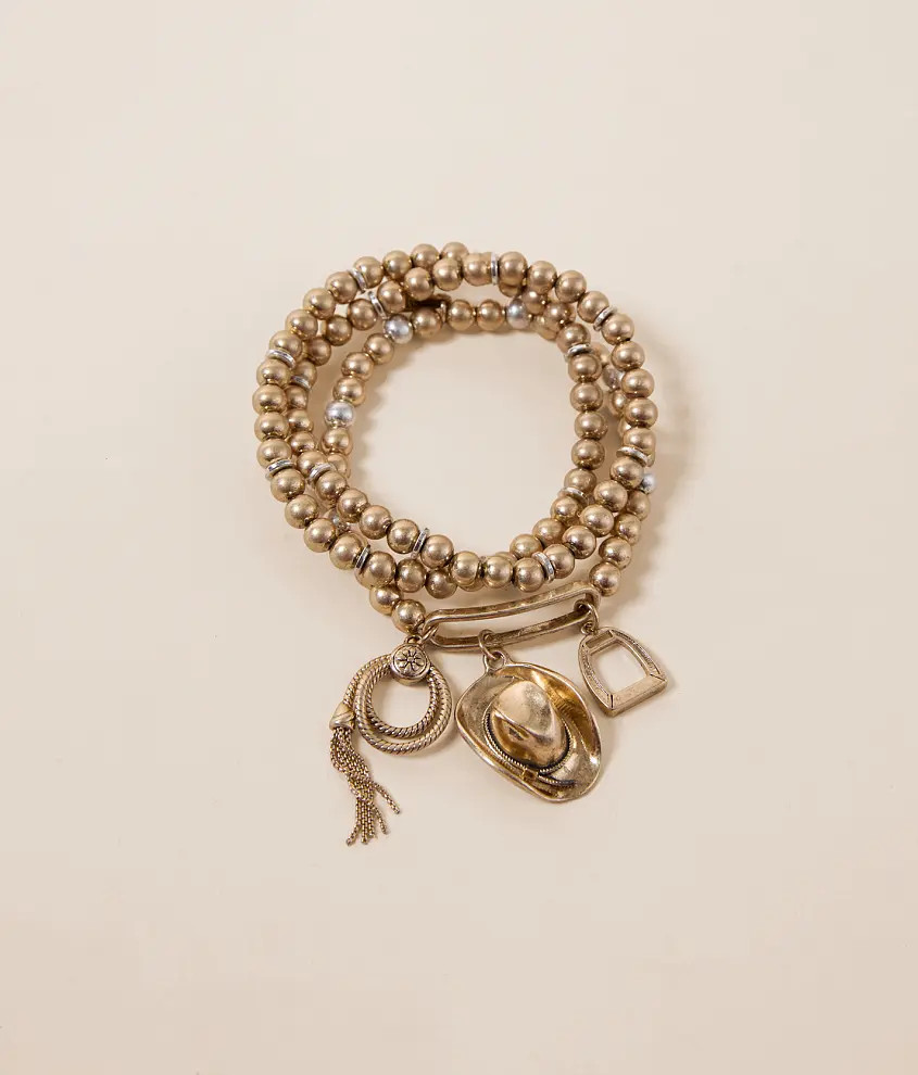 3 Pack Western Charm Bracelet Set | Buckle