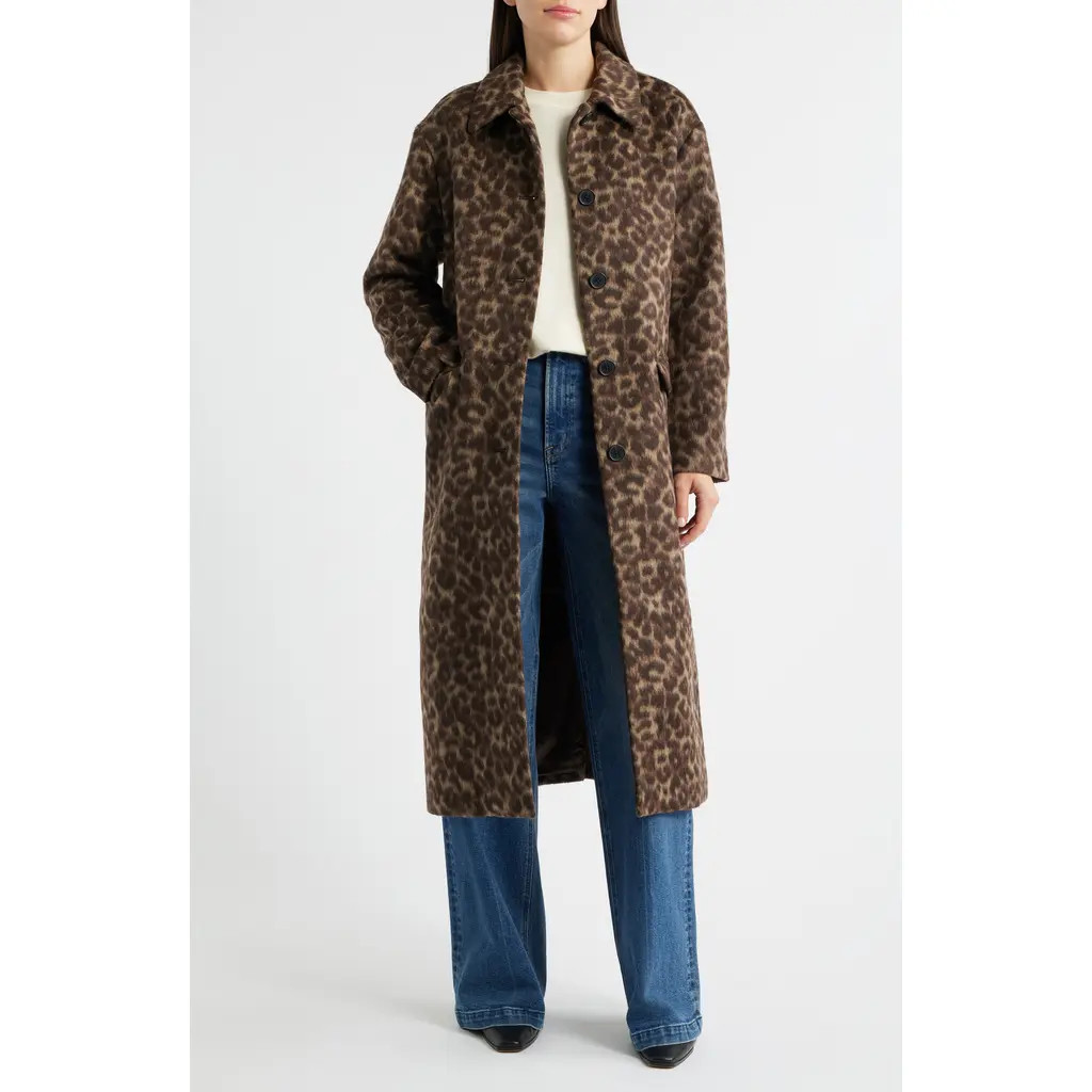 Madewell Single Breasted Leopard Print Trench Coat in Brushed Leopard at Nordstrom, Size Small | Nordstrom