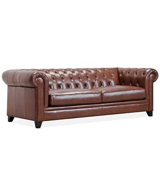 Furniture Ciarah Leather Sofa, Created for Macys & Reviews - Furniture - Macy's | Macys (US)