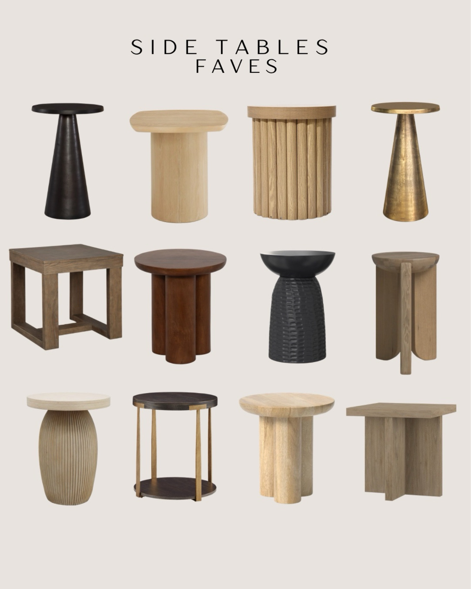 My favorite side tables @wayfair great prices and style! #wayfairpartner #wayfair 

Modern end table black
Round side table wood
Reeded side table fluted

#LTKSaleAlert #LTKHome