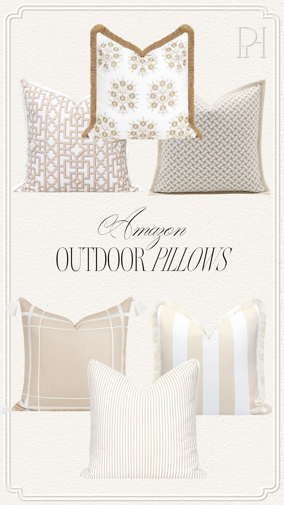 My outdoor pillow favorites from Amazon!

neutral throw pillows, outdoor throw pillows, outdoor accent pillows, patio throw pillows, patio cushions, outdoor cushions, patio decor, outdoor decor, striped throw pillows, geometric throw pillows, block print throw pillow, neutral patio, neutral home 

 #LTKSeasonal #LTKHome