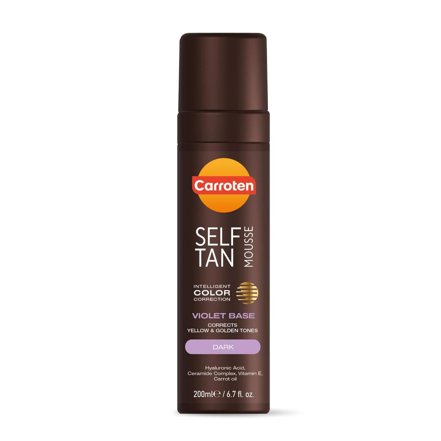 Carroten Self Tan Mousse Dark, Violet Base for Warm Undertone 6.7oz | Amazon (US)