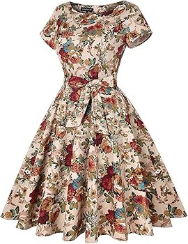 MINTLIMIT Women's 1950 Vintage Retro Rockabilly Dress Cocktail Party Prom Swing Dresses with Pock... | Amazon (US)