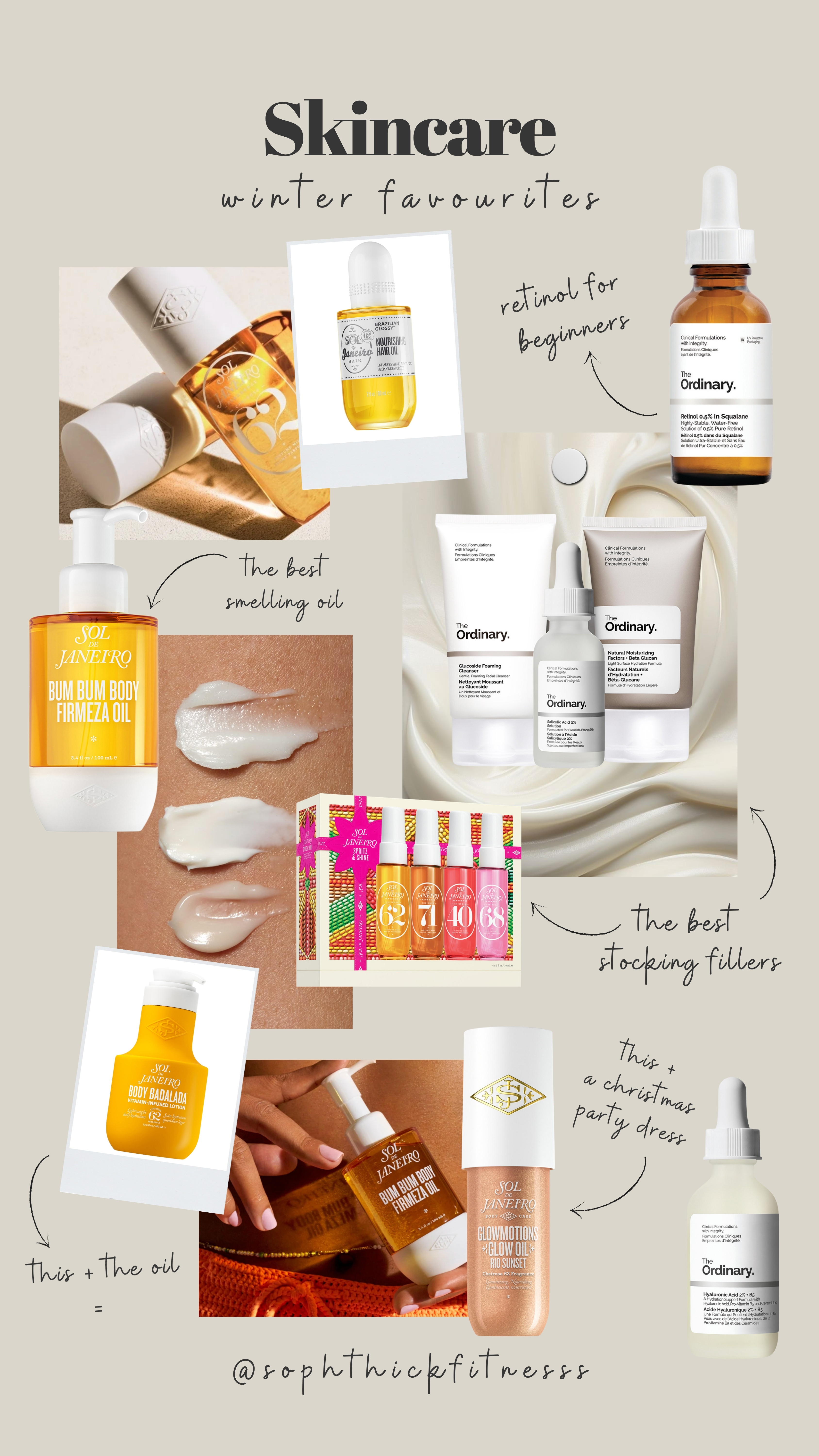 Winter skincare faves ✨

Sol de janerio, the ordinary, retinol, body oil, moisturiser, gift set, beauty gift, perfume, body spray, hair oil 

 #LTKxHarveyNichols #LTKgiftguide #LTKbeauty