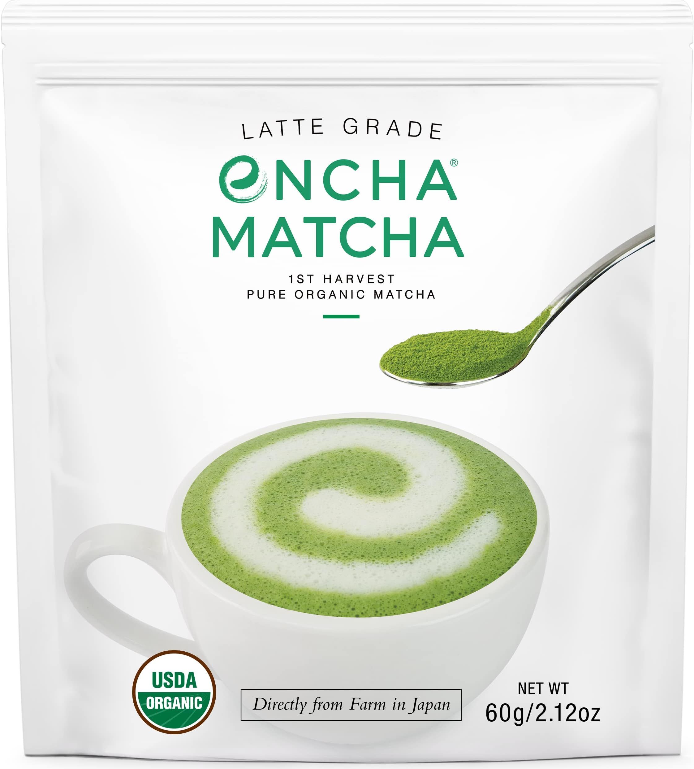 Encha Latte Grade First Harvest Organic Matcha Green Tea Powder, From Uji, Japan (2.12 Ounce) | Amazon (US)