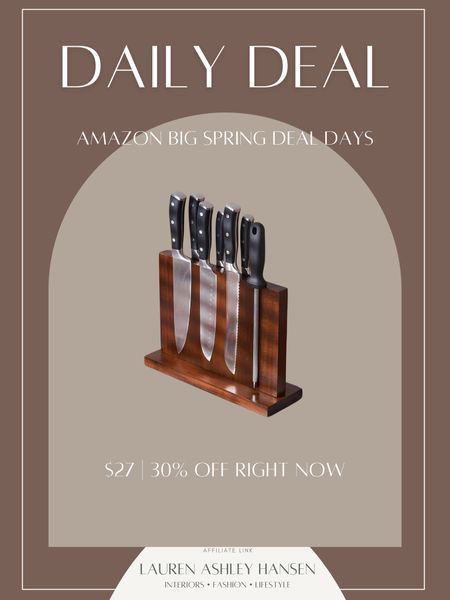 This magnetic knife block is on sale right now for Amazon Big Spring Deals Event! Such a functional and practical piece to add to your kitchen, while also doubling as decor! 

#LTKsalealert #LTKhome