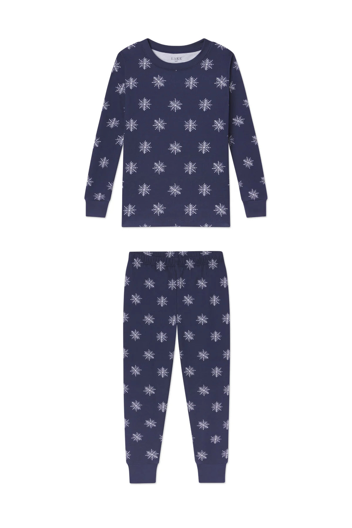 Kids Long-Long Set in English Navy Snowflakes | Lake Pajamas
