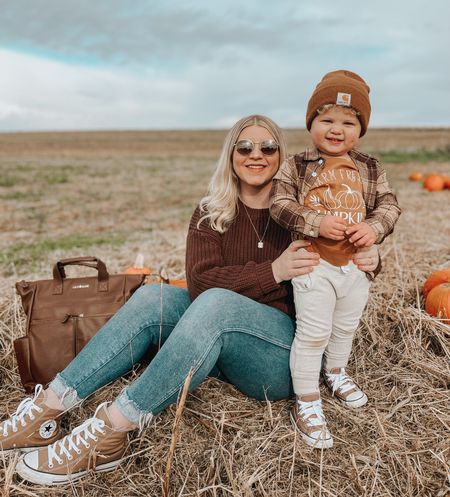 pumpkin patch outfit / fall looks / toddler style / mom and mini matching / brown converse / diaper bag 

My sweater is from @goumikids and the code ‘OLIVIA’ always saves! 


#LTKSeasonal #LTKkids #LTKshoecrush