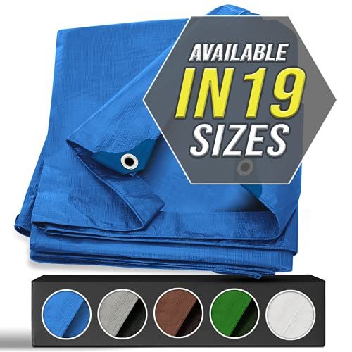 Tarp Cover Blue Waterproof Great for Tarpaulin Canopy Tent, Boat, RV Or Pool Cover!!! (Standard Poly | Amazon (US)