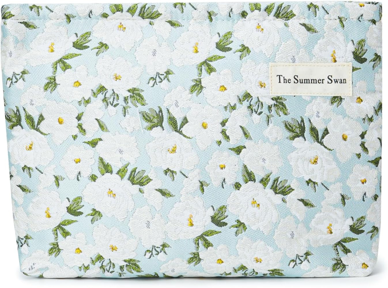 The Summer Swan Large Aesthetic Makeup Bag | Floral Makeup Bag | Mid-Day Clutch | Period Kit Bag ... | Amazon (US)