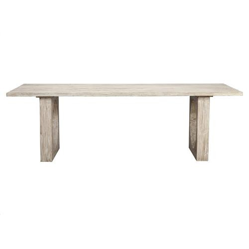 Lane Rustic Lodge White Solid Wood Rectangular Dining Table - 94"W | Kathy Kuo Home