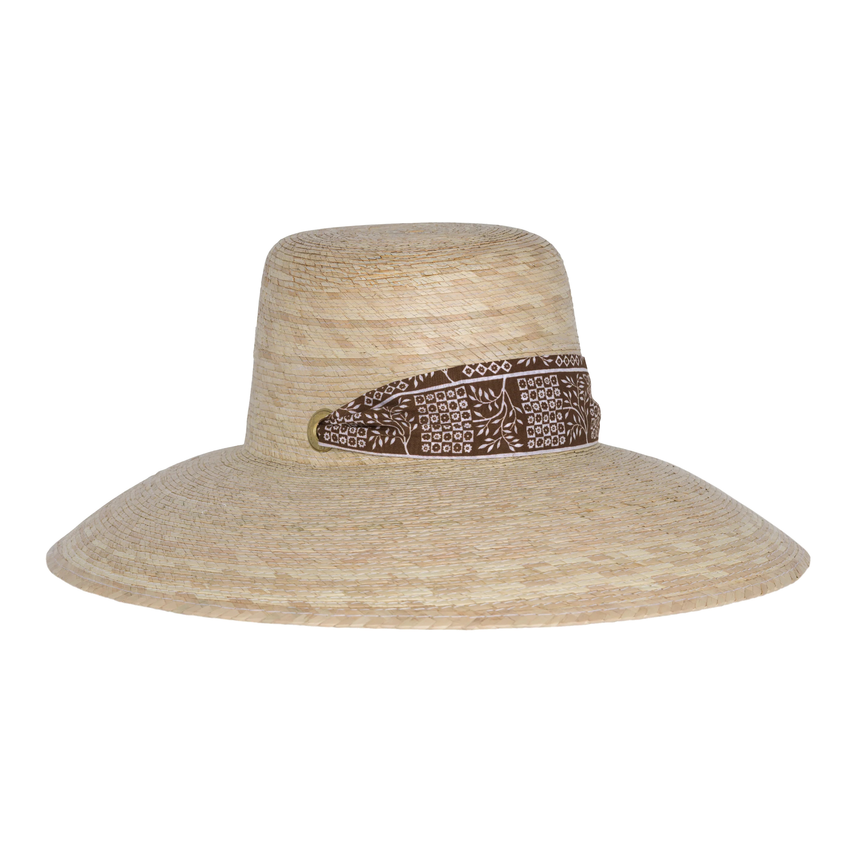 sarah bray bermuda women's wildflower hat with checkertree ribbon | minnow