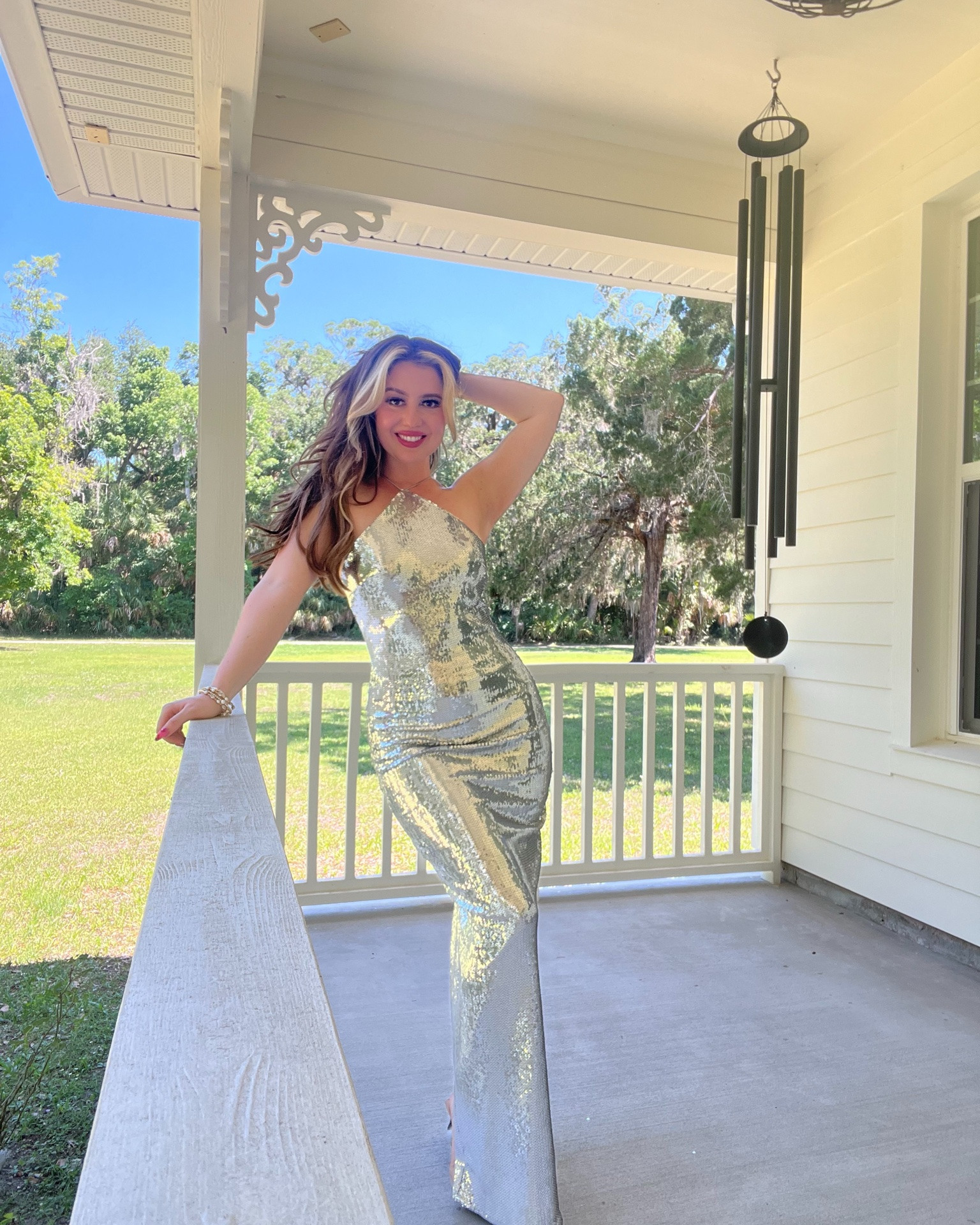 This dress sparkles like a disco ball! You will be shining the night away . It’s not the easiest to get on but once it’s on it does have a very small stretch . It hugs curves beautifully. Linked exact dress and other silver options :)

#LTKxMadewell #LTKgrwm #LTKootd
