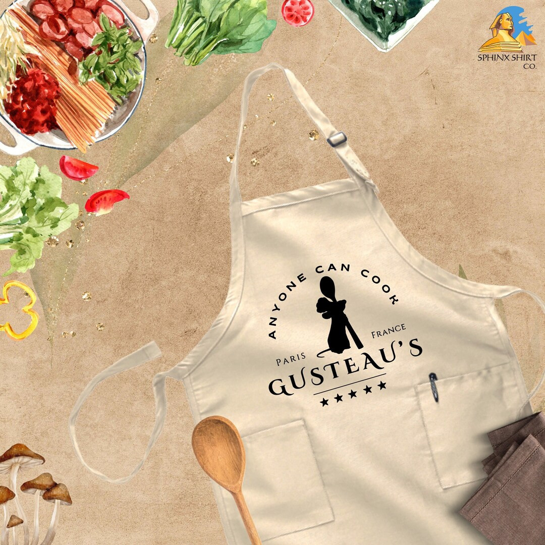 Anyone Can Cook Gusteau's Apron, Remi Apron, Cooking Apron, Ratatouille Apron, Remy Gusteaus Apro... | Etsy (US)