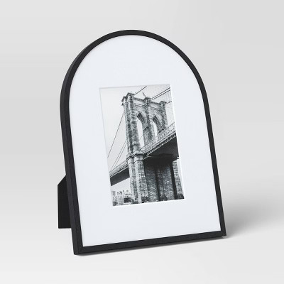 9"x12" Matted to 5"x7" Aluminum Arch Table Frame Black - Threshold™: Modern Half Moon Picture D... | Target