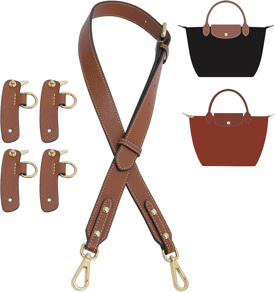 Upgraded 4 Buckles Purse Strap Replacement Compatible with Longchamp S/M/L Bag, Anti-Slip Leather... | Amazon (US)