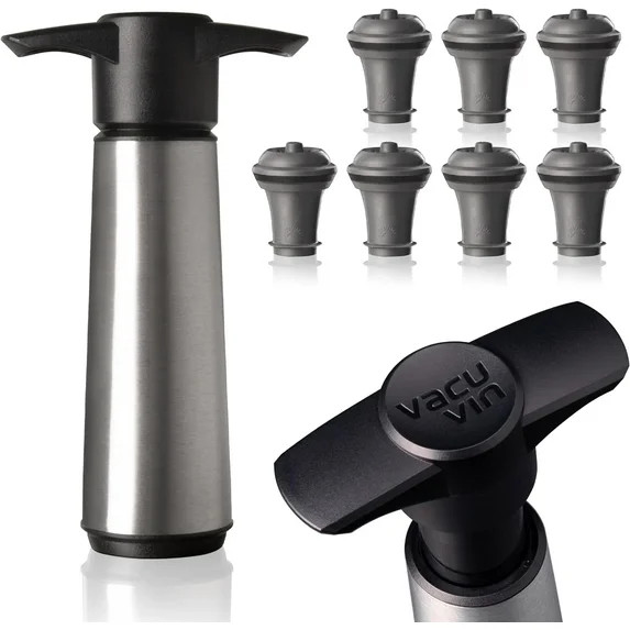 Vacu Vin Wine Saver Pump Stainless Steel with Vacuum Wine Stopper - Keep Your Wine Fresh for up t... | Walmart (US)