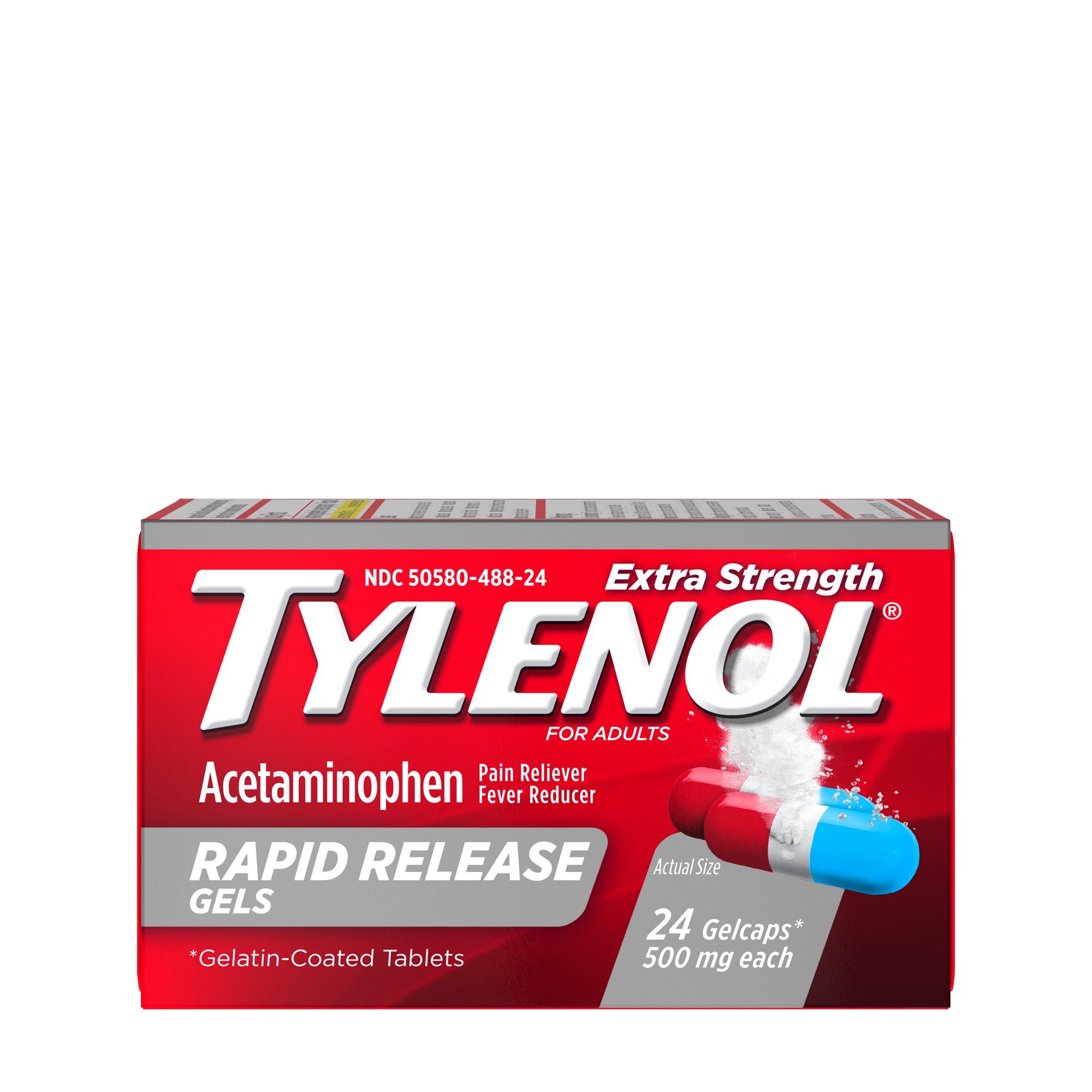 TYLENOL Extra Strength Acetaminophen Rapid Release Gels, 24 ct | Walmart (US)