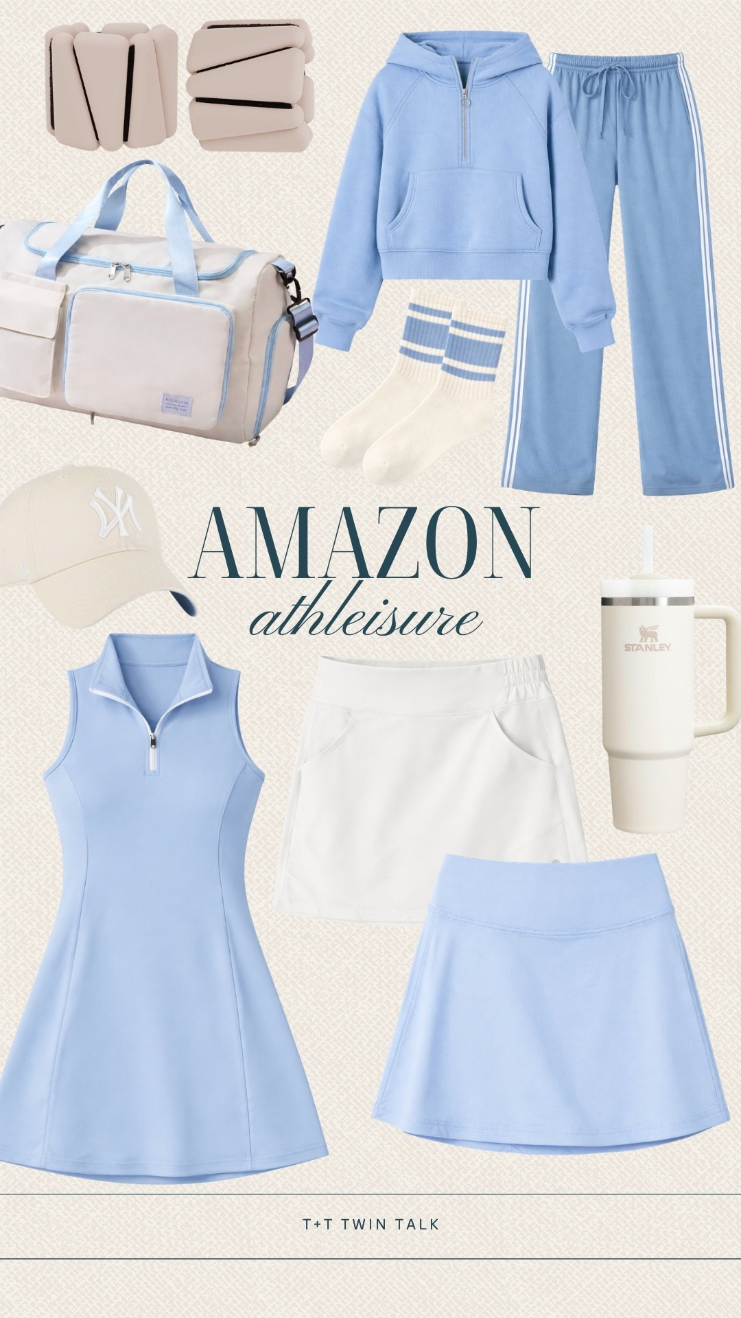 Amazon athleisure finds that are as cute as they are comfortable. Soft blues and neutrals keep everything feeling clean and easy to mix and match. Perfect for workouts, errands, or just staying cozy on the go.

#LTKOver40 #LTKSeasonal #LTKMidsize