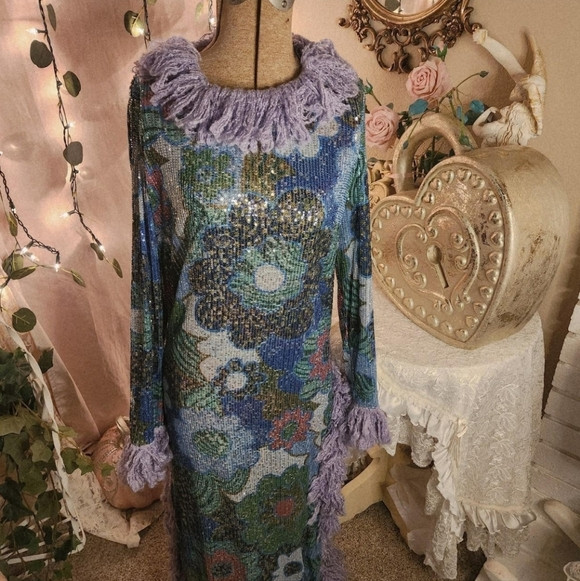 ♡ ️rare celia b whimsical fringe sequin dress ♡ | Poshmark