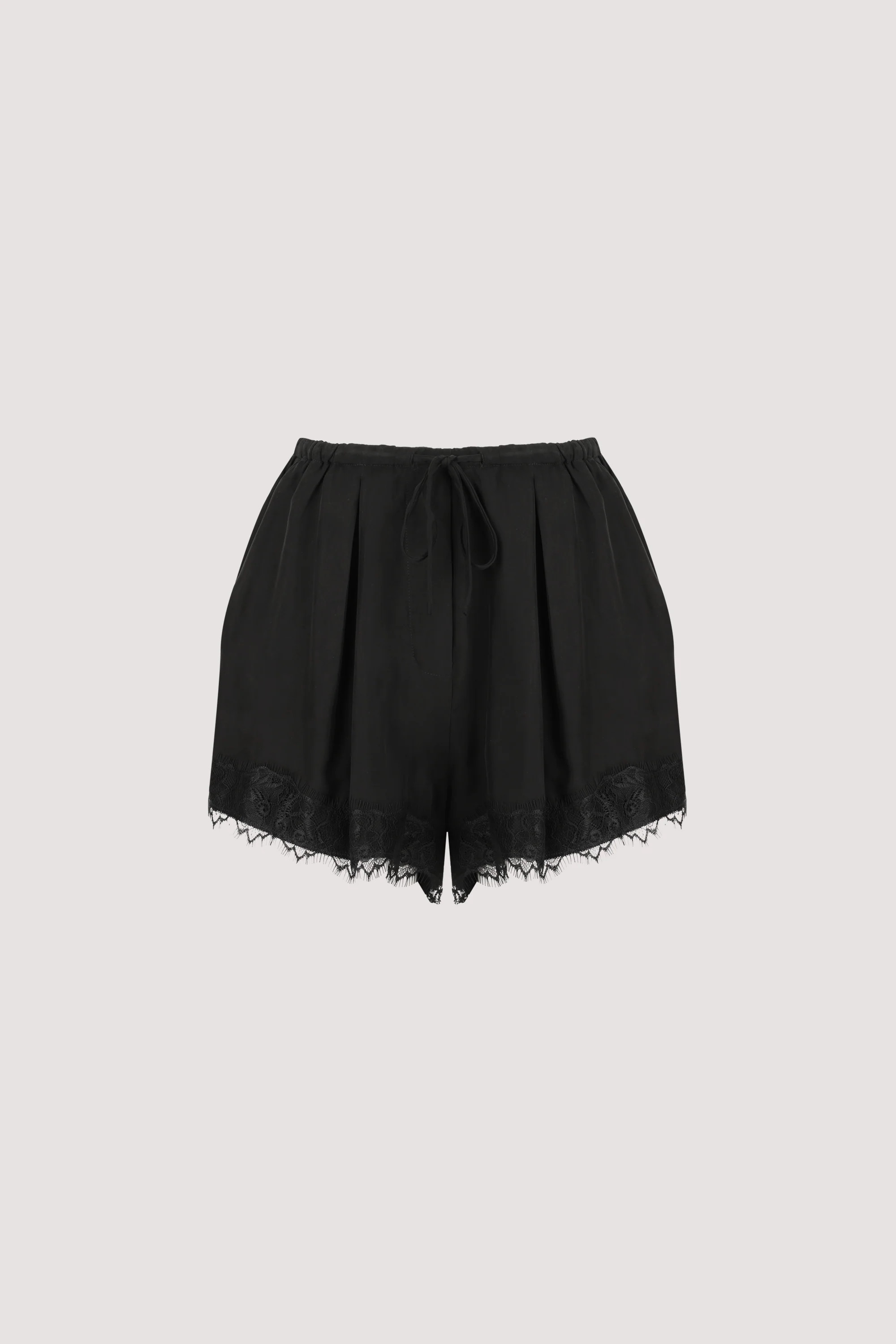 ANDREA BLACK CUPRO LACE SHORT | DISSH