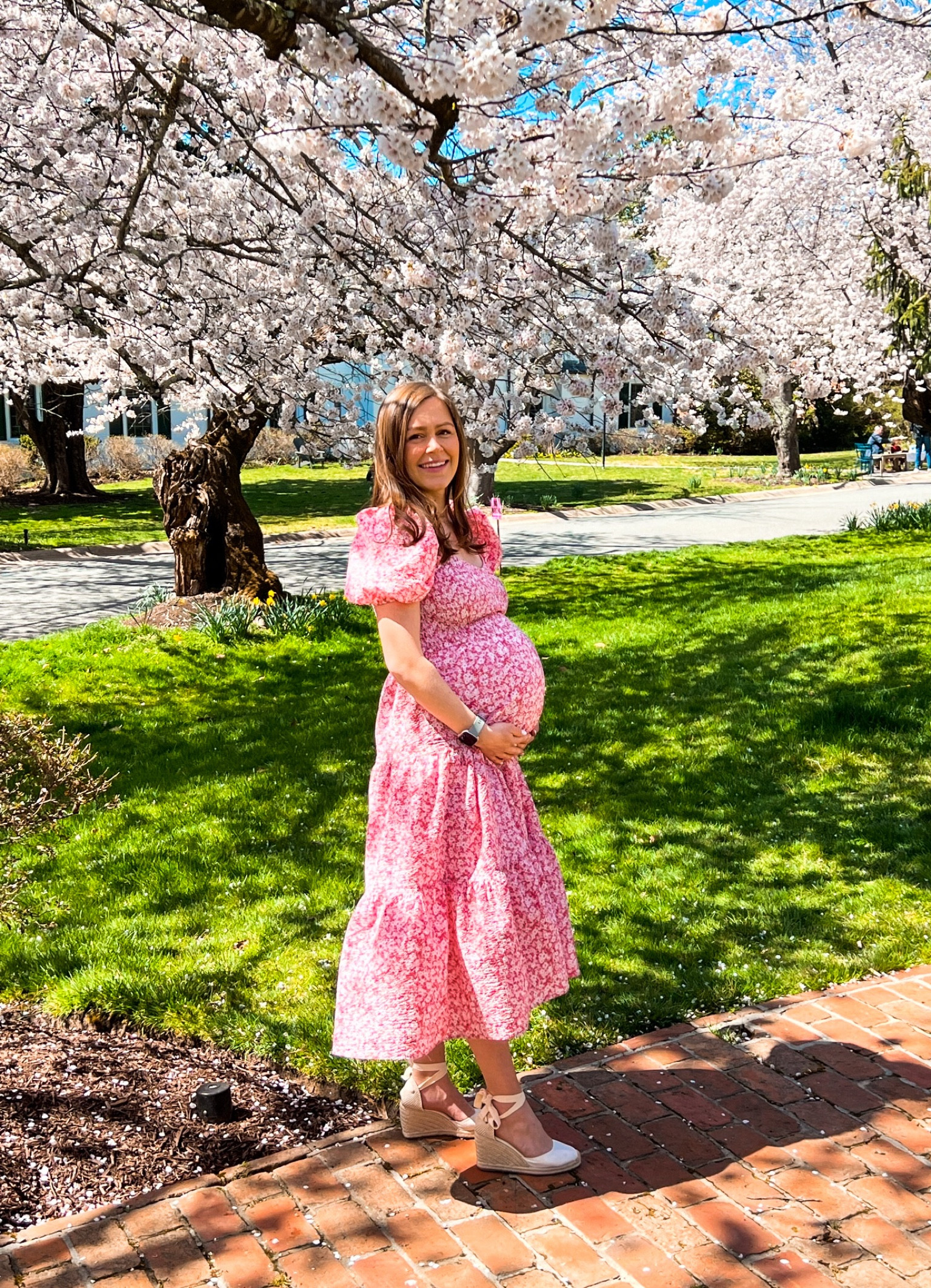 Baby Shower Bump Friendly Dress! Smocked midi dress. And the perfect espadrilles from Amazon to pair with it! *Wearing size medium (went up one side from my normal to accommodate the bump). 34 weeks pregnant!

Smocked dress. Baby shower. Maternity. Spring dress. Spring vacation. Midi dress. Pregnancy. Baby girl. Bump friendly dress. 

#LTKbump #LTKbaby #LTKunder100