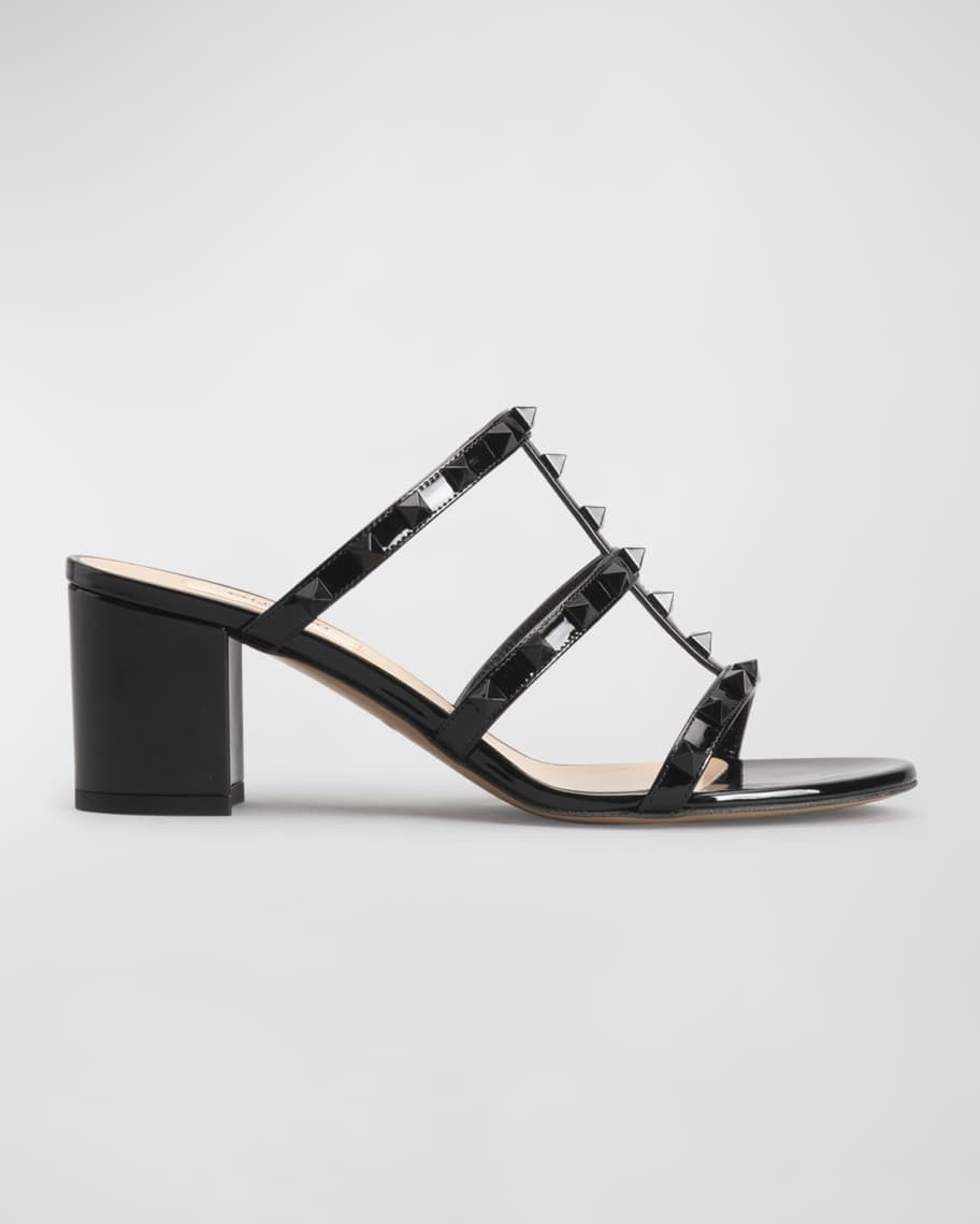 Valentino Garavani Rockstud Tonal Patent Caged Sandals | Neiman Marcus
