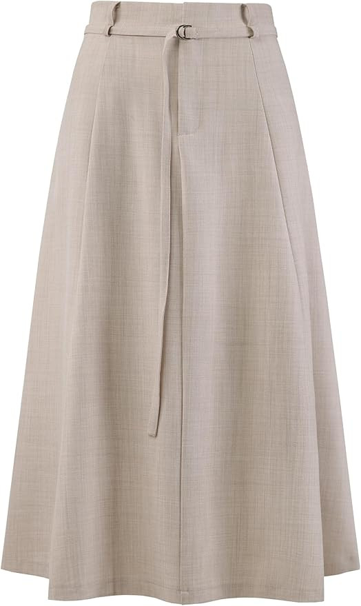 Women's A-Line Skirt with Pockets Elastic High Waist Maxi Skirt | Amazon (US)