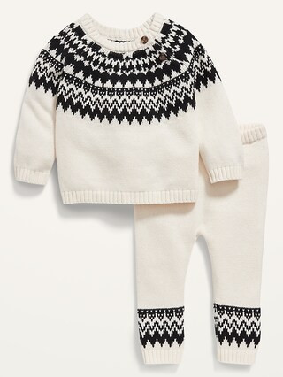 Unisex Fair Isle Sweater & Sweater-Knit Pants Set for Baby | Old Navy (US)