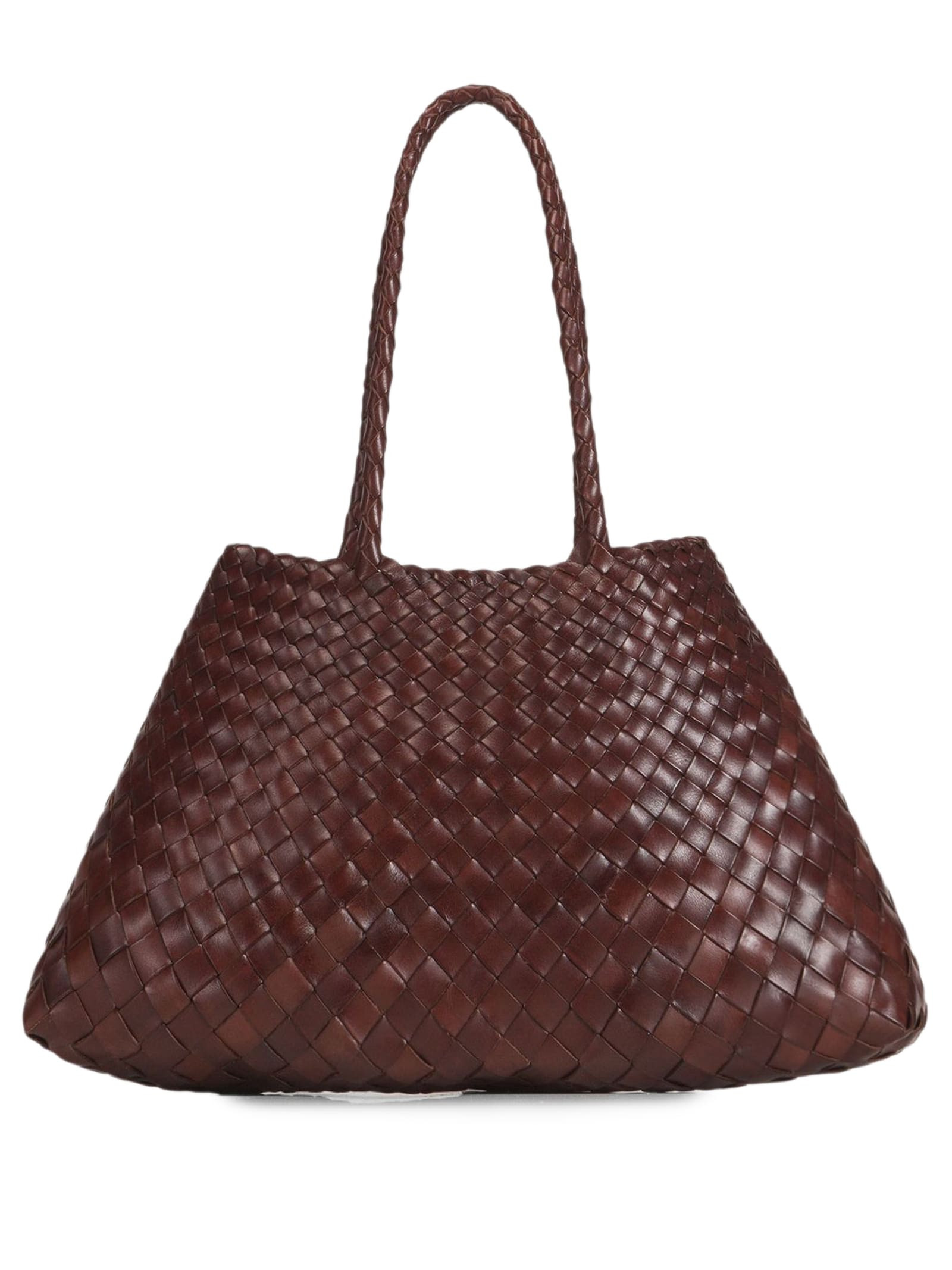 Dragon Diffusion Burnt Brown Woven Santa Croce Tote Bag | Italist.com US
