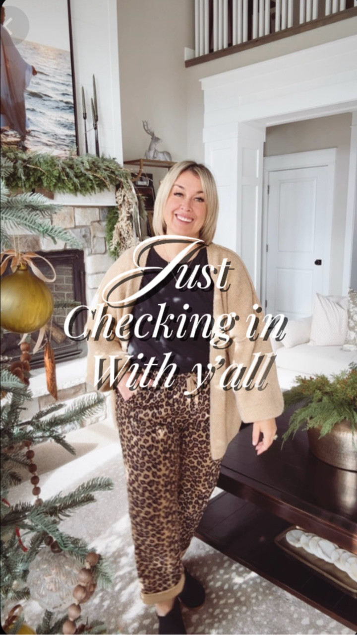 Just checking in with y’all 👋
How are the knees? The back?
Did you sleep “wrong” again or did you just exist today? 😅
Midlife is wild — one minute you’re fine and the next you’re Googling “why does my hip hurt when I breathe?” 💁🏼‍♀️
But hey… at least the outfit is cute. 💃✨

midlife humor. women over 40 style. cozy winter outfit. relatable mom life. everyday style for women. loungewear outfit inspiration. leopard print pants outfit. comfy winter fashion. aging gracefully laughs. style for women over 50.