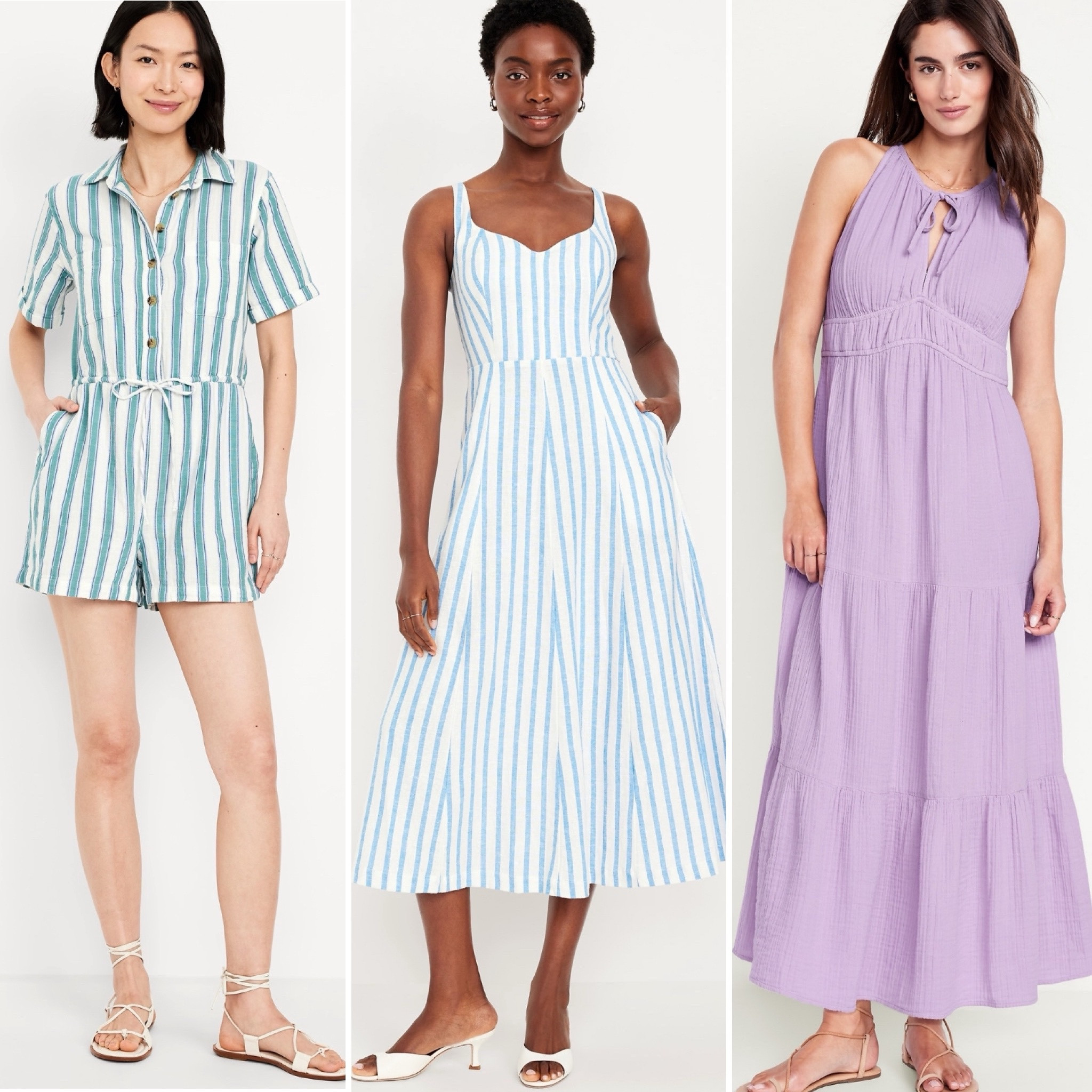 Dresses and rompers for color analysis summers at old navy 

#LTKFindsUnder50 #LTKSaleAlert #LTKStyleTip
