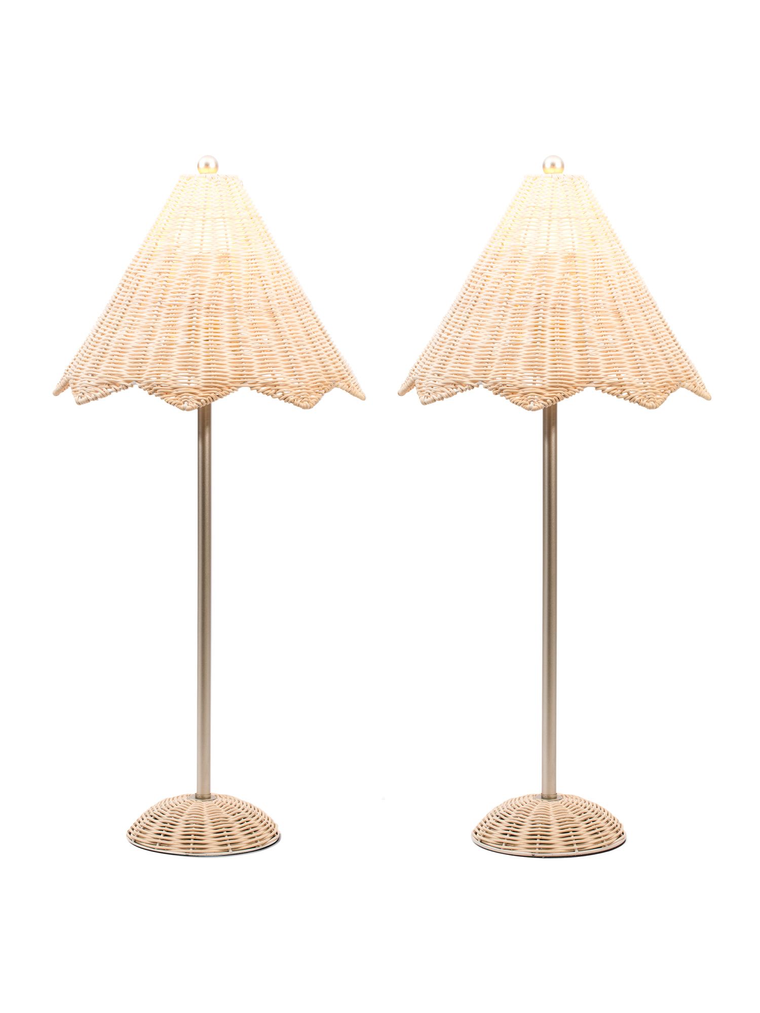 Set Of 2 Scalloped Rattan Table Lamps | TJ Maxx