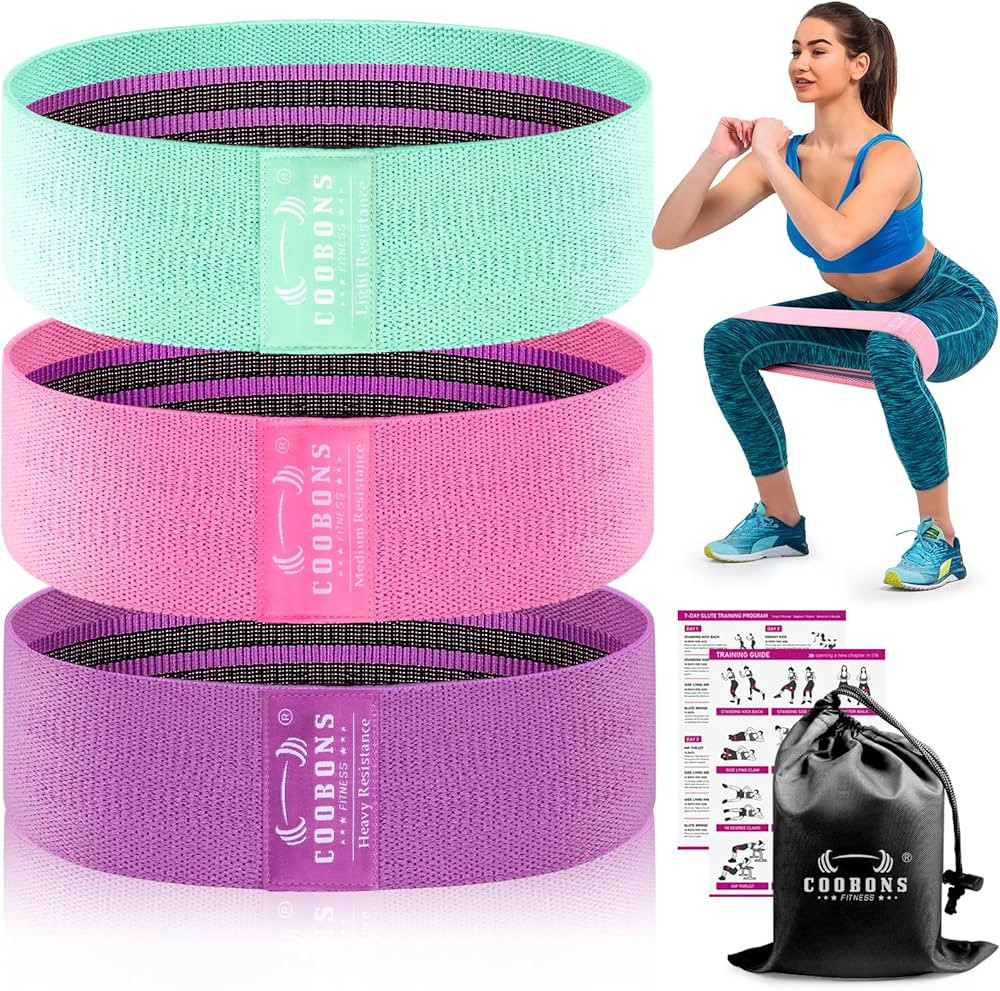 Fabric Resistance Bands for Working Out - Exercise Bands for Women and Men, Booty Bands for Legs ... | Amazon (US)