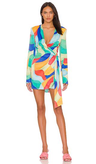 Cowl Front Dress in Abstract Watercolor | Revolve Clothing (Global)