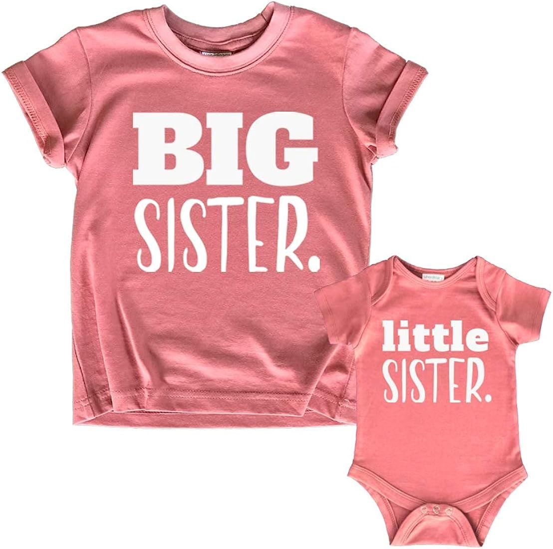 big sister little sister matching outfits shirt gifts girls newborn baby set | Amazon (US)