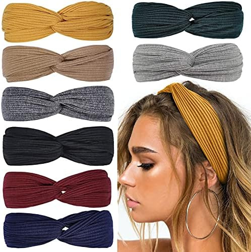 Huachi Headbands for Women Twist Knotted Boho Stretchy Hair Bands for Girls Criss Cross Turban Pl... | Amazon (US)