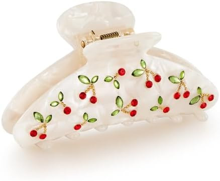LILIE&WHITE Acrylic Hair Clips Claws For Women With The Rhinestone Pattern In Red Cherry Shape Ha... | Amazon (US)