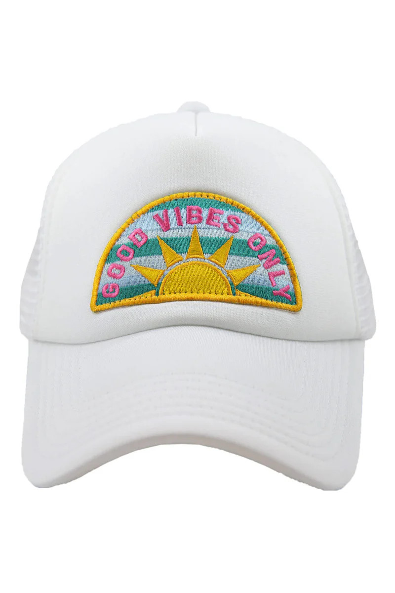 BuddyLove X Katydid | Good Vibes Only Trucker Hat | White | BuddyLove
