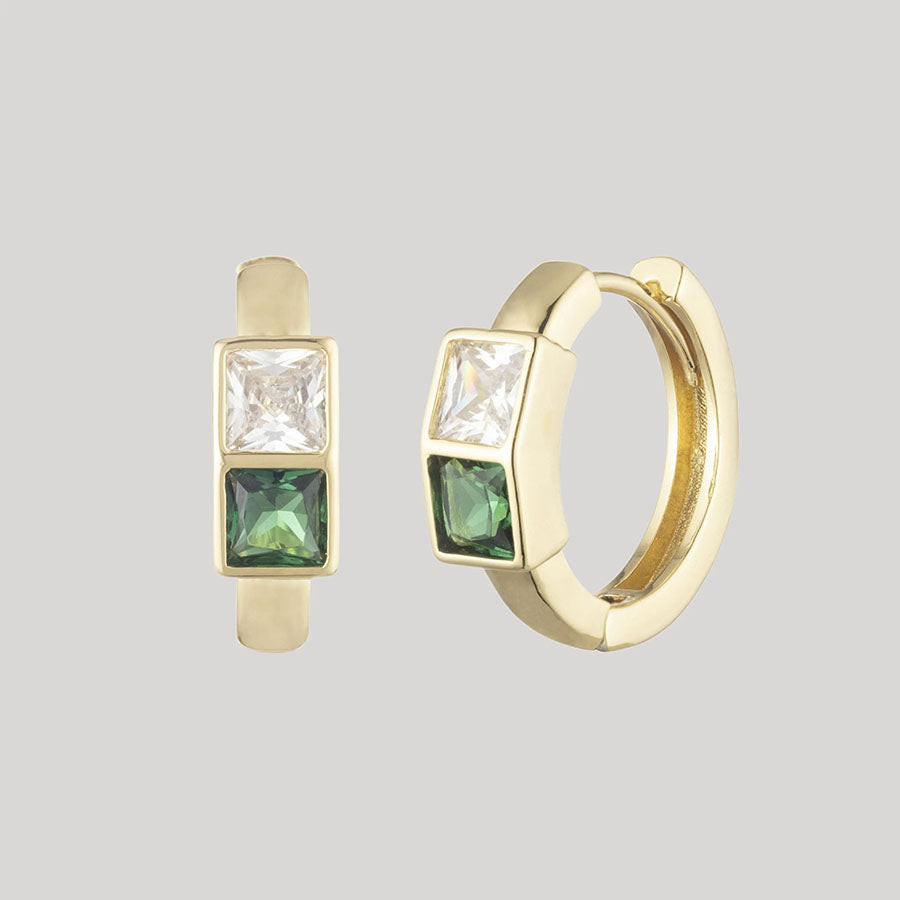 Michelle Gold Hoop Crystal Earrings | BONHEUR JEWELRY