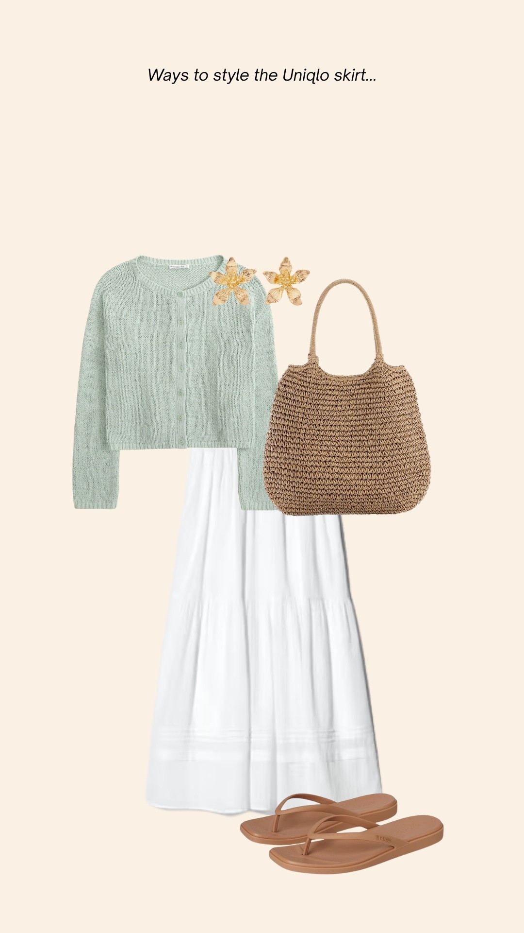 Spring/Summer outfit styling the Uniqlo white cotton skirt 🌞

#LTKspring #LTKsummer