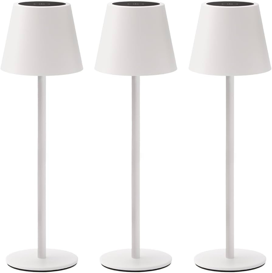 3 Pack Cordless Table Lamp, Portable Battery Operated Lamp with 3 Color Temps and Stepless Dimmin... | Amazon (US)