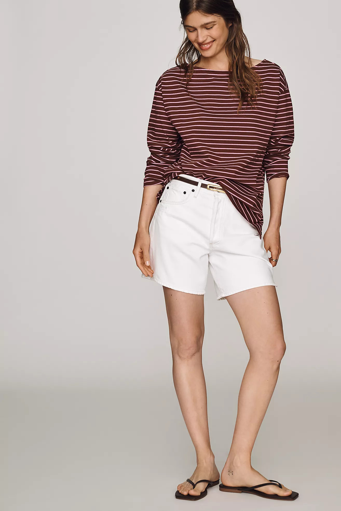 Maeve Greer Cotton Relaxed Long-Sleeve Top | Anthropologie (US)