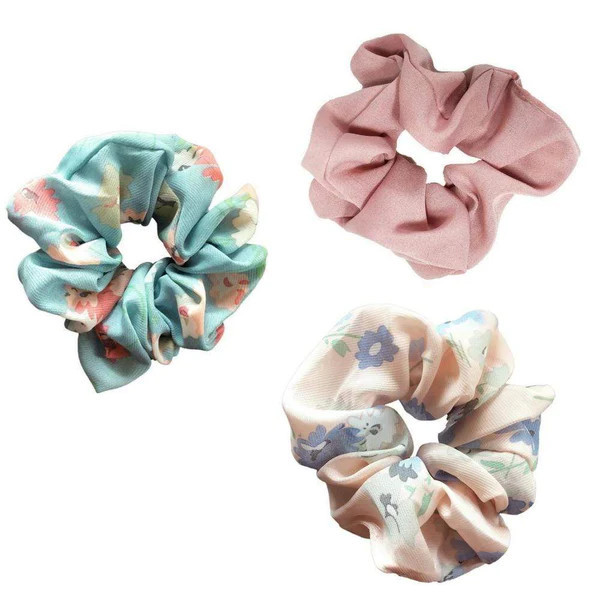 Blush Solid + Floral Scrunchie Set | Headbands of Hope