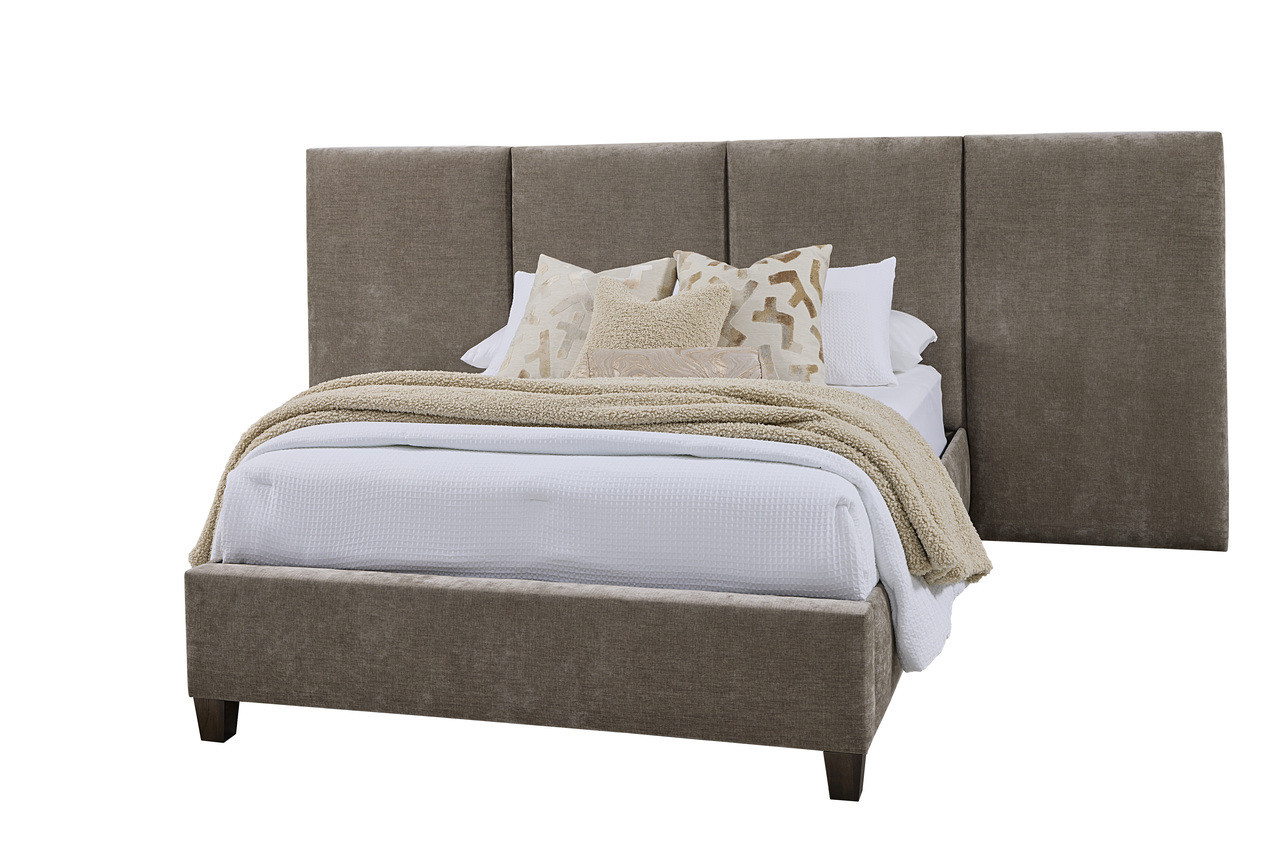 Joinery King Upholstered Wall Bed In Brindle Grey and Natural Oak | 1stopbedrooms