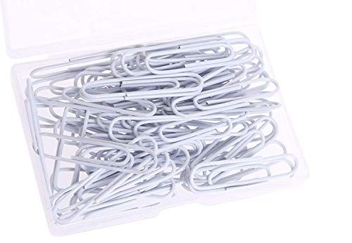 PTC Office 60PCS Colored Plastic Coated Paperclips Metal Bookmark Memo Note Paper Clip, 2-Inch, (Whi | Amazon (US)