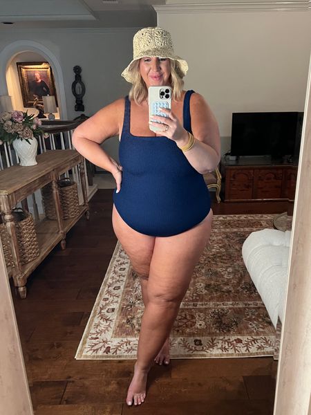 And congratulations are in order for @sabrinachazen on her newest collab with Mumu! This scrunch swim one piece is THE BEST. XS-3X. These are double lined so I size up 

#LTKtravel #LTKswim #LTKplussize